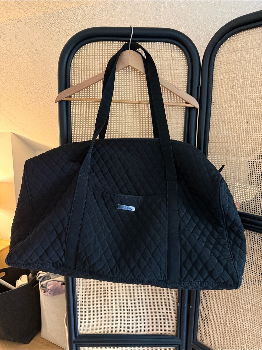 Vera Bradley Quilted Duffle Bag Black Leopard Large - Picture 7 of 8